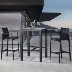 2-Sitzer Bargruppe Schwarz Aus Alu Und Ergotex - Spirabilis Bar