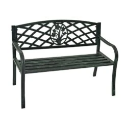 2-Sitzer Metallbank Im Grünen Antik-Design - Gartenbank Jamel