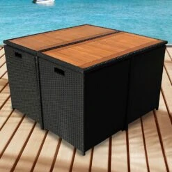 4-Sitzer Rattan Sitzecke - Schnell Verstaubar - Nicruma Möbelset -Gartentis Verkaufe 4 sitzer rattan sitzecke schnell verstaubar nicruma moebelset3