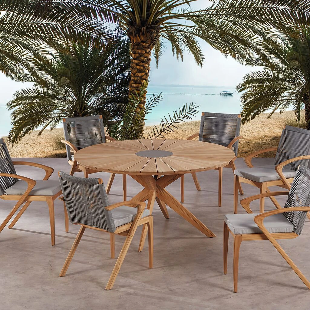 6-Sitzer Sitzgruppe Aus Teakholz Und Polyethylen - Sitzgruppe Madora 3 6-Sitzer Sitzgruppe Aus Teakholz Und Polyethylen - Sitzgruppe Madora