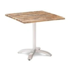 80cm Klapptisch Mit Dekor Und Silbergestell - Tisch Ligu Silber