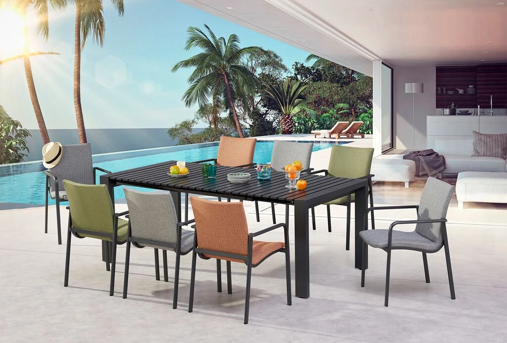 Aluminium Sitzgruppe Für 8 Personen Mit Outdoor-Stoff - Onala 4 Aluminium Sitzgruppe Für 8 Personen Mit Outdoor-Stoff - Onala – Bild 2