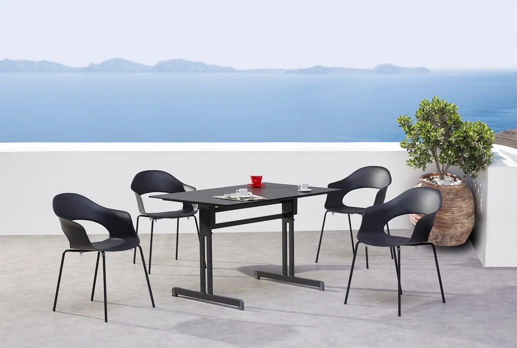 Anthrazit Sitzgruppe Für 4 Personen Mit Klapptisch - Ramoran 4 Anthrazit Sitzgruppe Für 4 Personen Mit Klapptisch - Ramoran – Bild 2