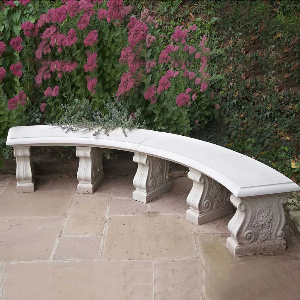 Antik Garten Steinbank Halbrund - Oxford Park 3 Antik Garten Steinbank Halbrund - Oxford Park