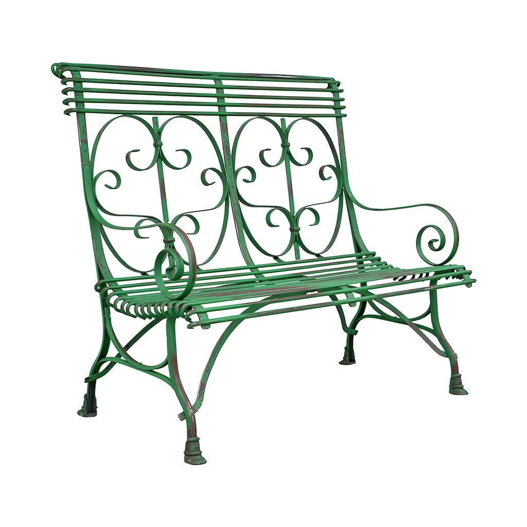 Antike 2-Sitzer Garten Eisenbank Rostfrei Mit Armlehnen - Lothaire 3 Antike 2-Sitzer Garten Eisenbank Rostfrei Mit Armlehnen - Lothaire