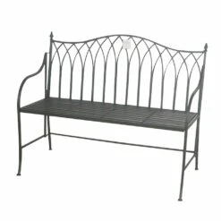 Antike 2-Sitzer Gartenbank Aus Metall Mit Antikfarbe - Baramo