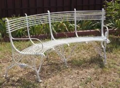 Antike Gartenbank Aus Schmiedeeisen Gebogen - Josse -Gartentis Verkaufe antike gartenbank aus schmiedeeisen gebogen josse3