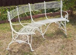Antike Gartenbank Aus Schmiedeeisen Gebogen - Josse -Gartentis Verkaufe antike gartenbank aus schmiedeeisen gebogen josse5