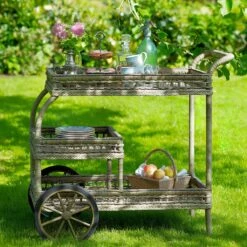 Antikgrauer Servierwagen Für Den Garten Mit Rädern - Servierwagen Silje 7 Antikgrauer Servierwagen Für Den Garten Mit Rädern - Servierwagen Silje -Gartentis Verkaufe antikgrauer servierwagen fuer den garten mit raedern servierwagen silje3