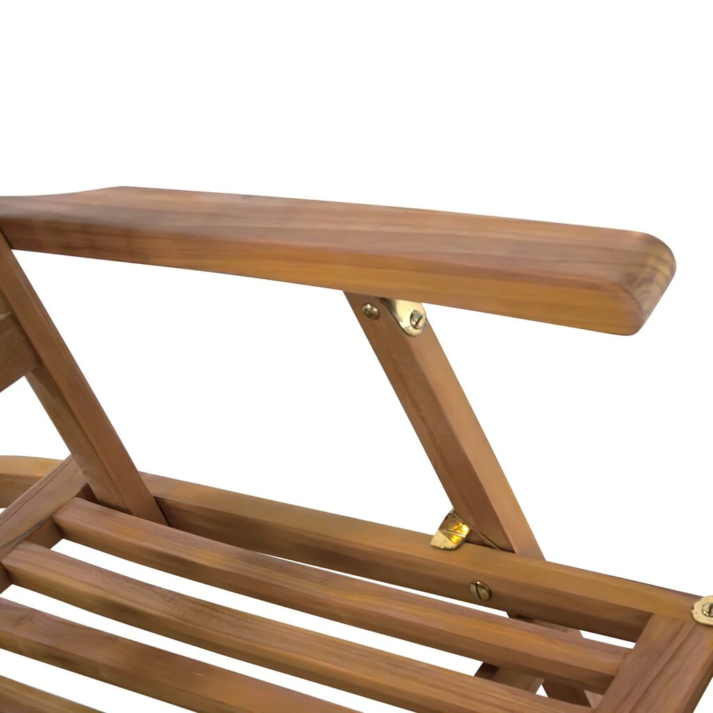 Deckchair Aus Teakholz Mit Neigbarer Rückenlehne - Liegestuhl Grigo 4 Deckchair Aus Teakholz Mit Neigbarer Rückenlehne - Liegestuhl Grigo – Bild 2