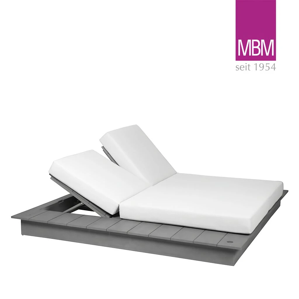 Doppelliege Mit Polstern In Stone Grey Von MBM - La Villa Day Bed Doppelliege 3 Doppelliege Mit Polstern In Stone Grey Von MBM - La Villa Day Bed Doppelliege