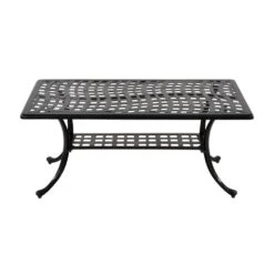 Eckiger Alu Loungetisch Schwarz - 108cm - Kings Queen