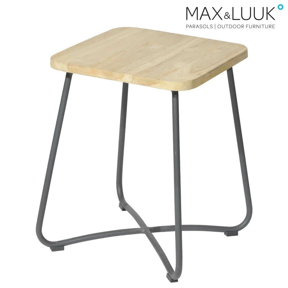 Eckiger Beistelltisch Aus Aluminium & Teakholz - 40x40cm - Max&Luuk - Liz Beistelltisch 3 Eckiger Beistelltisch Aus Aluminium & Teakholz - 40x40cm - Max&Luuk - Liz Beistelltisch