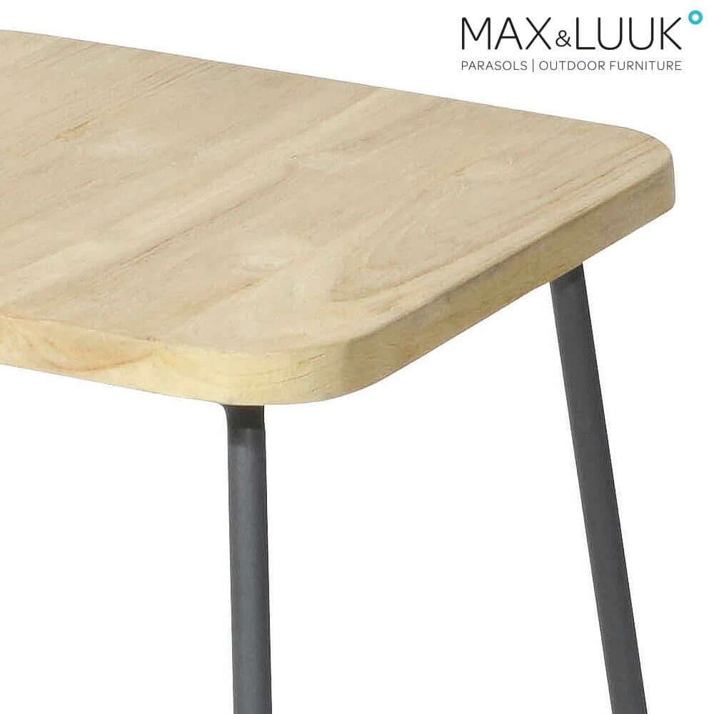 Eckiger Beistelltisch Aus Aluminium & Teakholz - 40x40cm - Max&Luuk - Liz Beistelltisch 4 Eckiger Beistelltisch Aus Aluminium & Teakholz - 40x40cm - Max&Luuk - Liz Beistelltisch – Bild 2