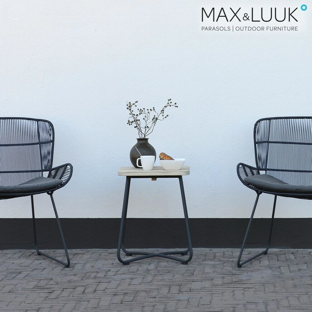 Eckiger Beistelltisch Aus Aluminium & Teakholz - 40x40cm - Max&Luuk - Liz Beistelltisch 5 Eckiger Beistelltisch Aus Aluminium & Teakholz - 40x40cm - Max&Luuk - Liz Beistelltisch – Bild 3