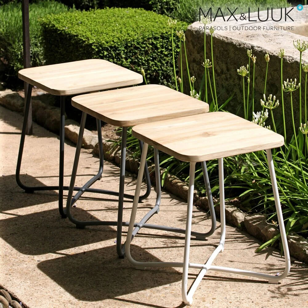 Eckiger Beistelltisch Aus Aluminium & Teakholz - 40x40cm - Max&Luuk - Liz Beistelltisch 7 Eckiger Beistelltisch Aus Aluminium & Teakholz - 40x40cm - Max&Luuk - Liz Beistelltisch – Bild 5