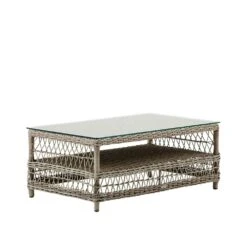 Eckiger Kaffeetisch Für Die Gartenlounge In Antikgrau - Kaffeetisch Marit