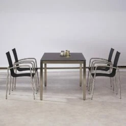 Elegante Edelstahl-Sitzgruppe Für 4 Personen - Sitzecke Lucidum