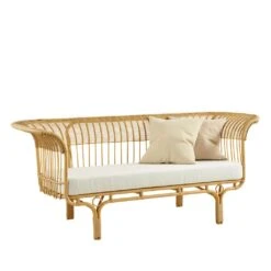 Elegantes Gartensofa Aus Alu-Rattan In Der Farbe Natur - Gartensofa Enna