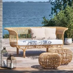 Elegantes Gartensofa Aus Alu-Rattan In Der Farbe Natur - Gartensofa Enna -Gartentis Verkaufe elegantes gartensofa aus alu rattan in der farbe natur gartensofa enna6