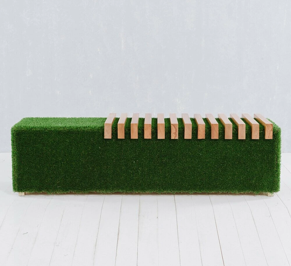 Formschnitt Gartenbank - Holz, GFK & Kunstrasen - Grün - Fenix 4 Formschnitt Gartenbank - Holz, GFK & Kunstrasen - Grün - Fenix – Bild 2