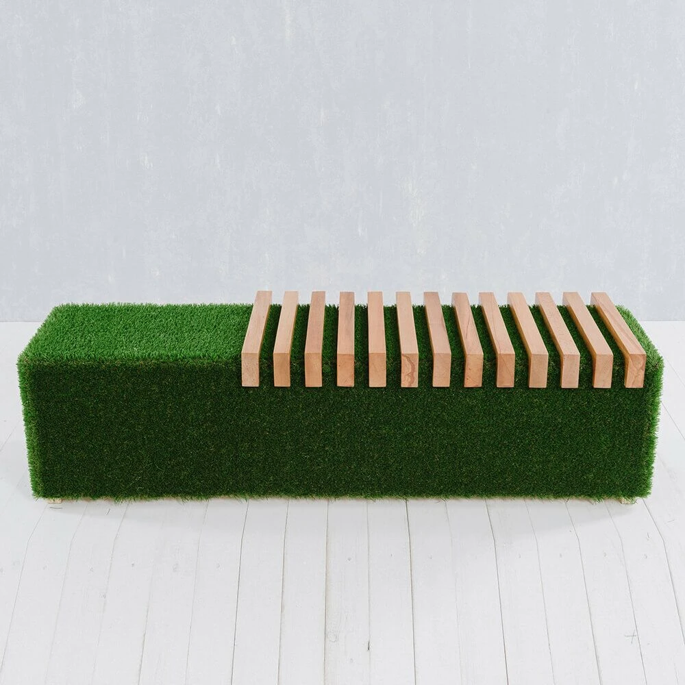 Formschnitt Gartenbank - Holz, GFK & Kunstrasen - Grün - Fenix 5 Formschnitt Gartenbank - Holz, GFK & Kunstrasen - Grün - Fenix – Bild 3