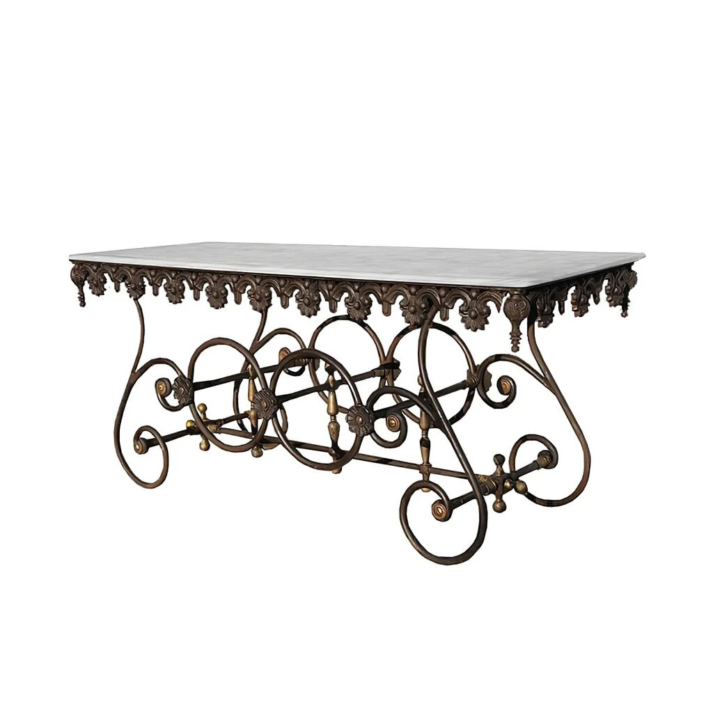 Französischer Metzgertisch Mit Marmor Antik - Victor 3 Französischer Metzgertisch Mit Marmor Antik - Victor