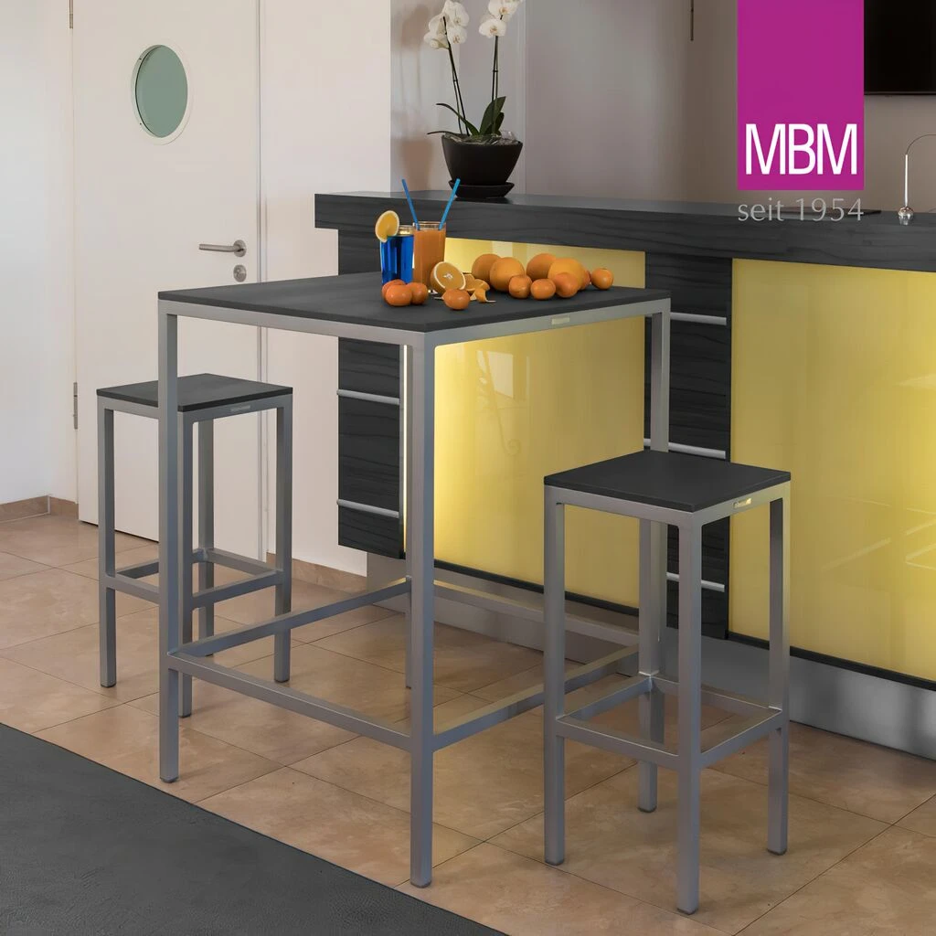 Garten Bar Set Aus Aluminium & Resysta - MBM - Tisch & 4 Barhocker - Dice Bar Set 4 Garten Bar Set Aus Aluminium & Resysta - MBM - Tisch & 4 Barhocker - Dice Bar Set – Bild 2