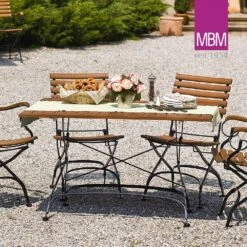 Garten Klapptisch Aus Schmiedeeisen & Resysta - 125x85cm - MBM - Tisch Brazil