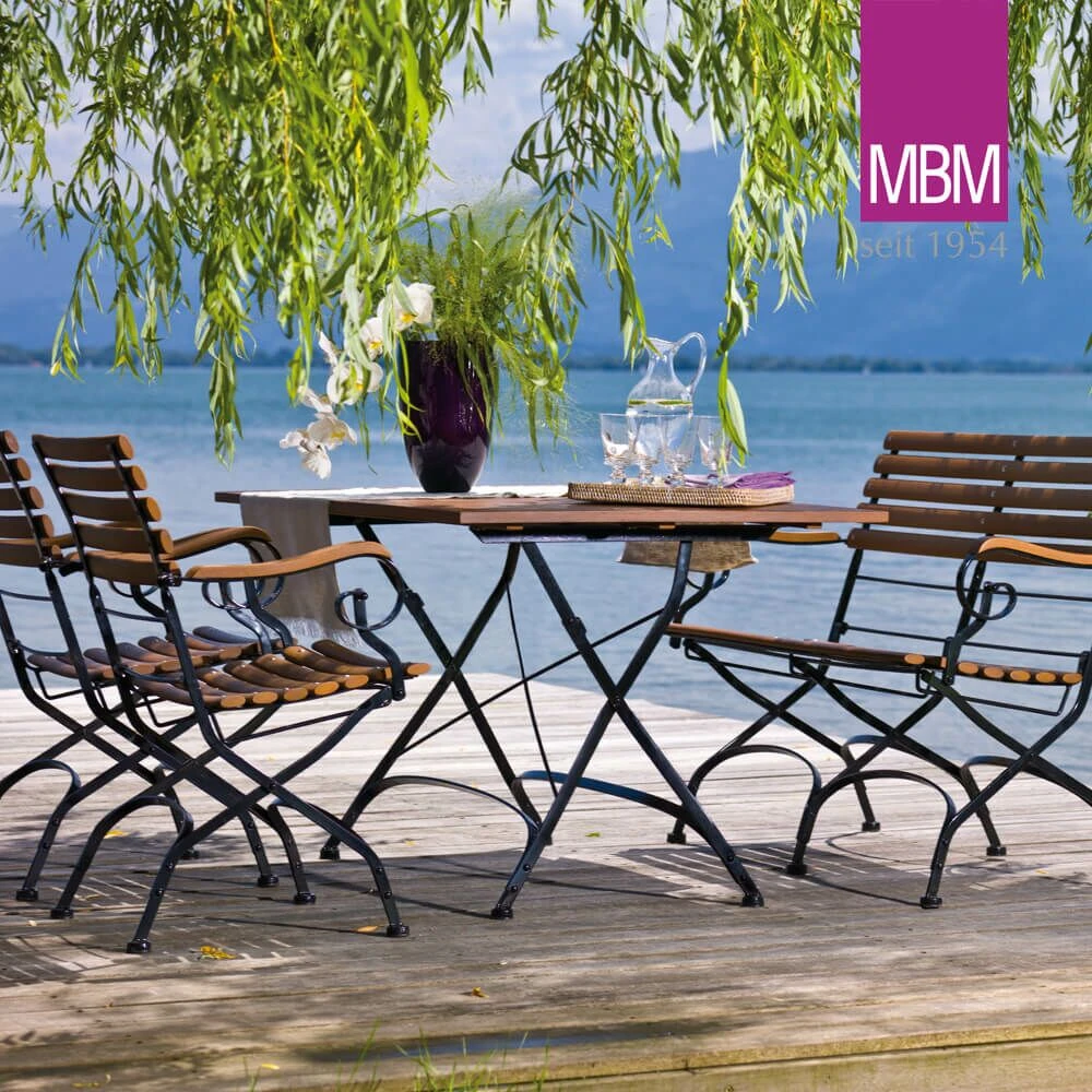 Garten Klapptisch Aus Schmiedeeisen & Resysta - 125x85cm - MBM - Tisch Brazil 4 Garten Klapptisch Aus Schmiedeeisen & Resysta - 125x85cm - MBM - Tisch Brazil – Bild 2
