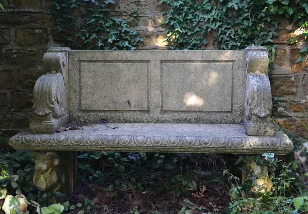 Garten Steinbank Mit Lehne - Raynham Hall 4 Garten Steinbank Mit Lehne - Raynham Hall – Bild 2