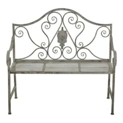 Gartenbank Für 2 Personen Aus Metall Mit Antik-Finish - Winama