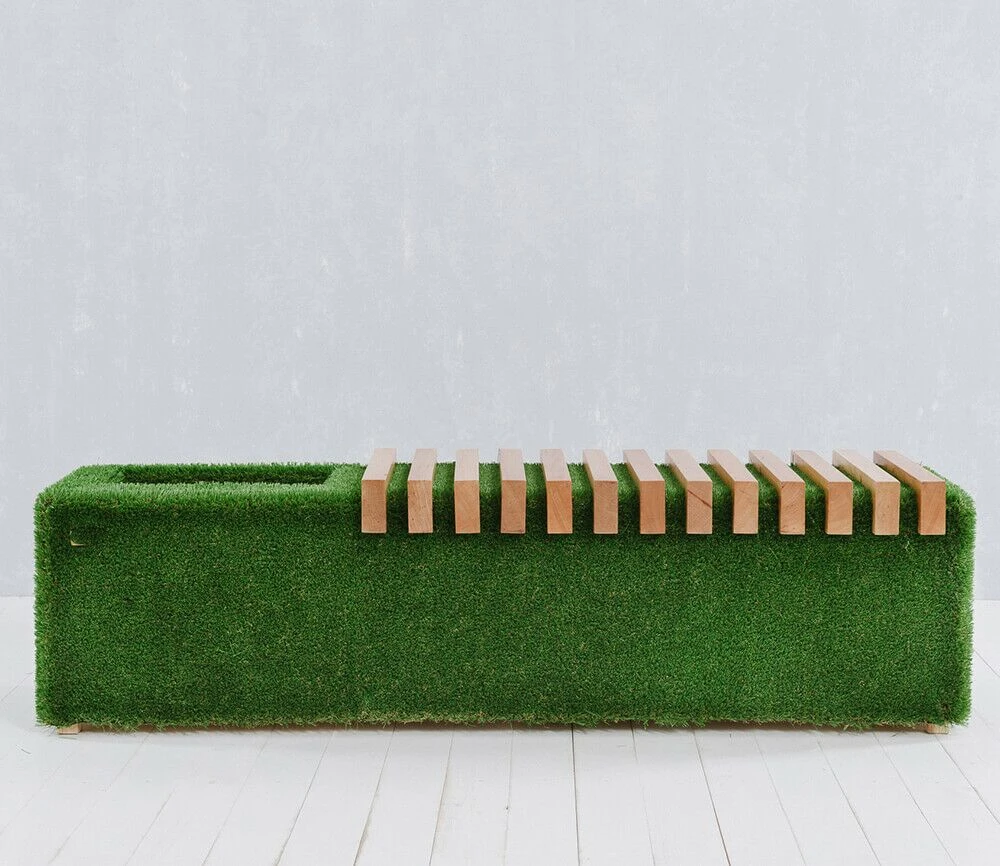 Gartenbank Mit Kasten - Holz, GFK & Kunstrasen - Grün - Feodor 4 Gartenbank Mit Kasten - Holz, GFK & Kunstrasen - Grün - Feodor – Bild 2