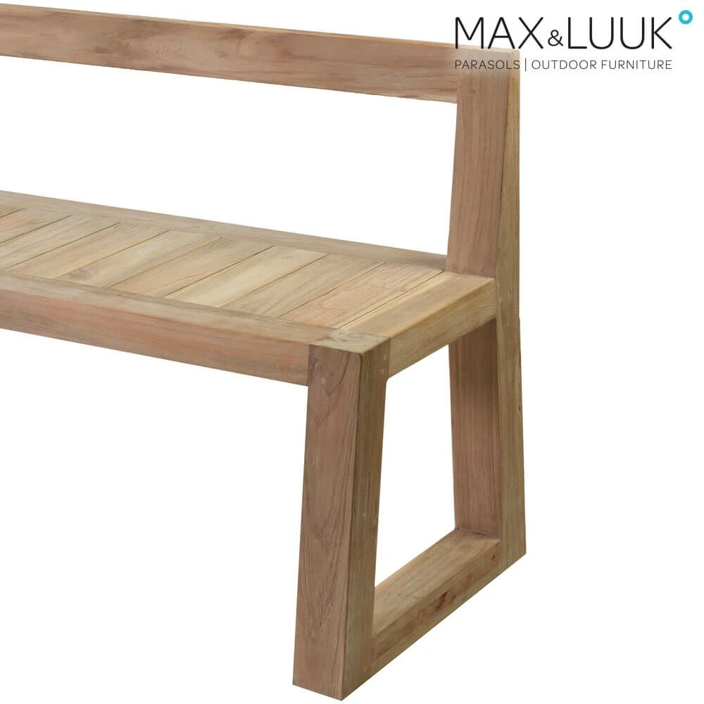 Gartenbank Mit Rückenlehne - Teakholz - Modern - Max&Luuk - Mason Gartenbank 4 Gartenbank Mit Rückenlehne - Teakholz - Modern - Max&Luuk - Mason Gartenbank – Bild 2