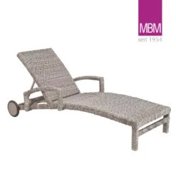 Gartenliege Aus Geflochtenem Mirotex In Oyster Von MBM - Gartenliege Bellini