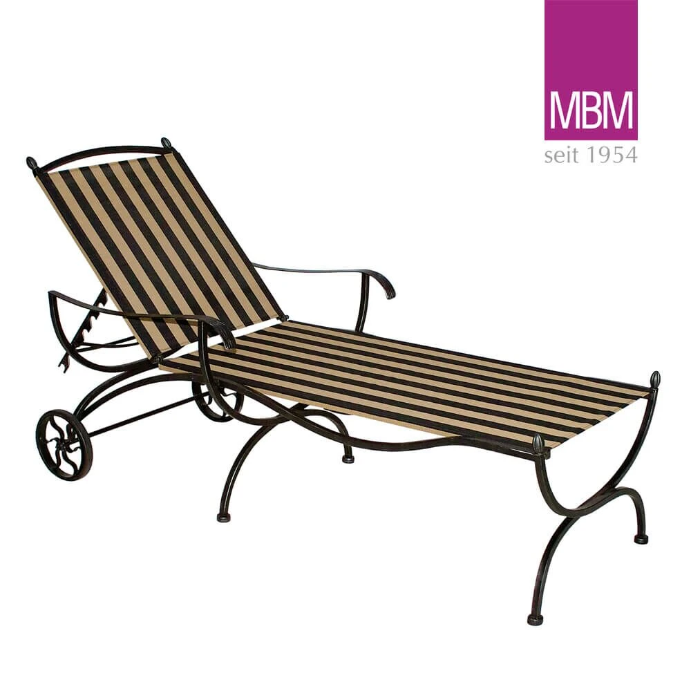Gartenliege Mit Rollen - MBM - Metall/Eisen & Outdoorgewebe - Liege Medici 3 Gartenliege Mit Rollen - MBM - Metall/Eisen & Outdoorgewebe - Liege Medici