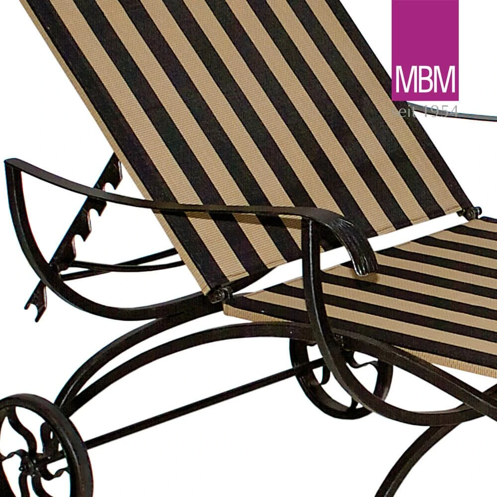 Gartenliege Mit Rollen - MBM - Metall/Eisen & Outdoorgewebe - Liege Medici 4 Gartenliege Mit Rollen - MBM - Metall/Eisen & Outdoorgewebe - Liege Medici – Bild 2