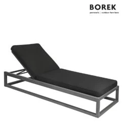Gartenliege Von Borek - Aluminium - Dunkel Grau - Calcara Liege