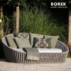Geflochtenes Outdoor Sonnenbett In Grau Mit Aluminiumgestell - Vigo Tagesbett
