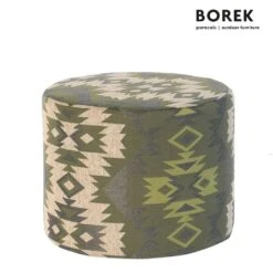 Gemusterter Gartenhocker Von Borek Aus Outdoor Stoff - Rund - Desio Hocker