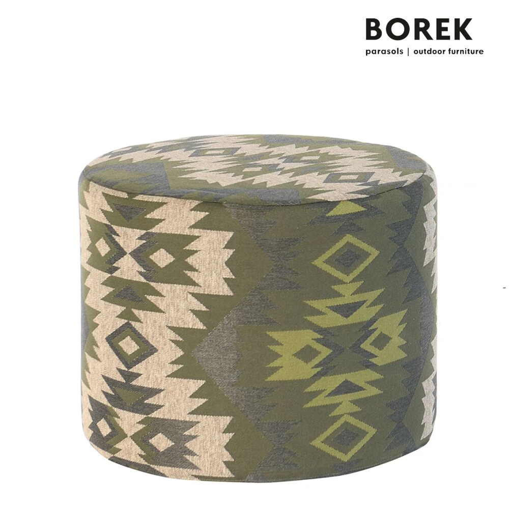 Gemusterter Gartenhocker Von Borek Aus Outdoor Stoff - Rund - Desio Hocker 3 Gemusterter Gartenhocker Von Borek Aus Outdoor Stoff - Rund - Desio Hocker
