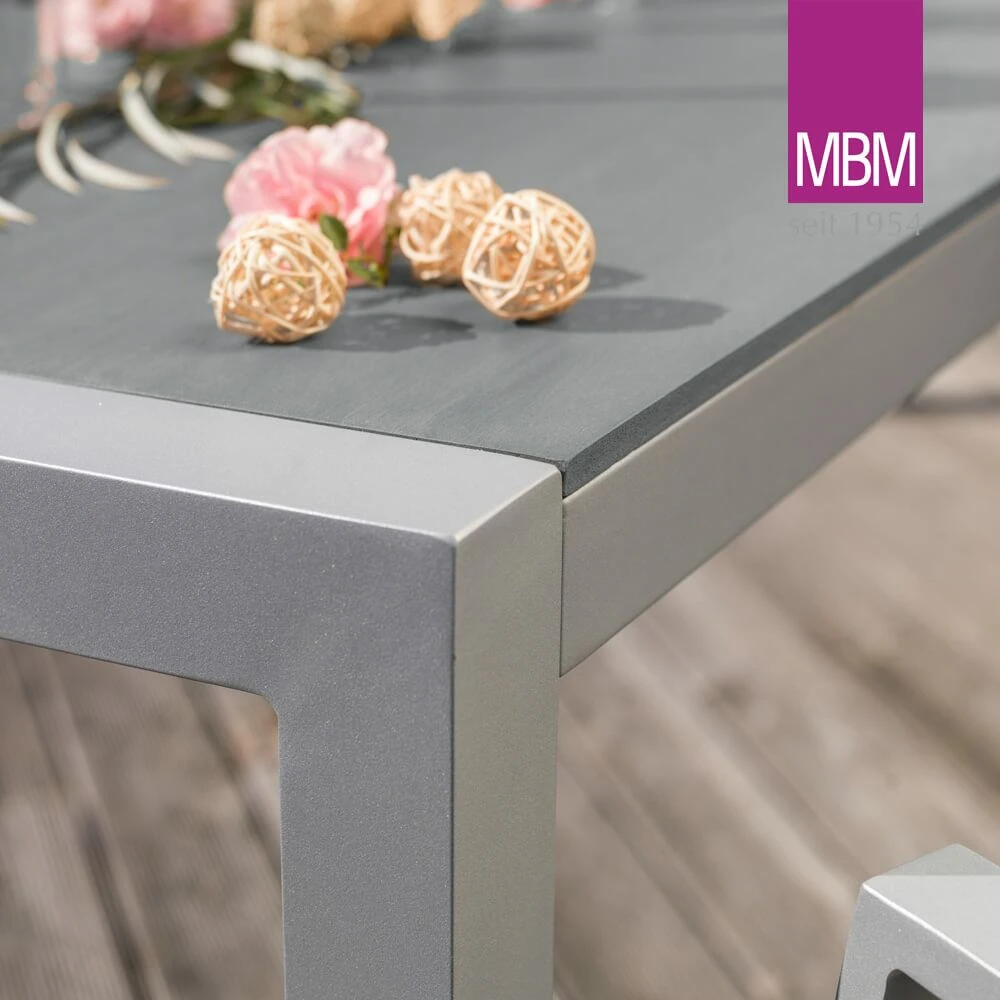 Grauer Gartentisch Von MBM - Aluminium & Resysta - Eckig - 215x90cm - Tisch Manhatten 4 Grauer Gartentisch Von MBM - Aluminium & Resysta - Eckig - 215x90cm - Tisch Manhatten – Bild 2