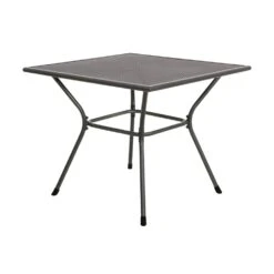 Grauer Stahl Gartentisch 90x90cm Für Terrassen - Klassisch - Hadiron