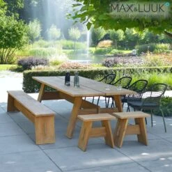 Große Gartenbank Ohne Rückenlehne - Teakholz - Max&Luuk - Finn Gartenbank -Gartentis Verkaufe grosse gartenbank ohne rueckenlehne teakholz max luuk finn gartenbank3