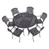 Große Landhaus Sitzgruppe Für 6 Personen Aus Aluminium Schwarz - Kings Bistroro