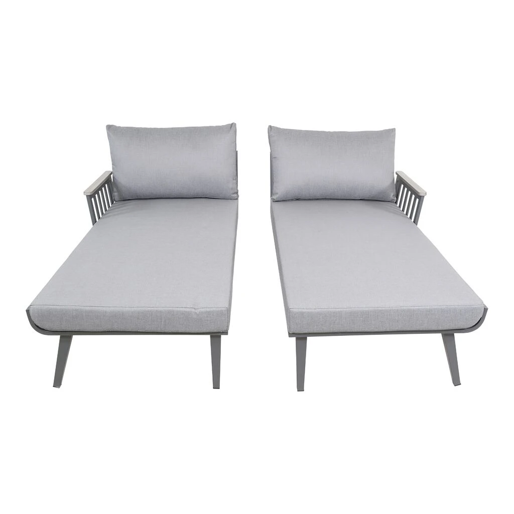 Großes Alu Gartenbett 2-teilig Mit Olefin-Auflagen Und Armlehnen - Luira 8 Großes Alu Gartenbett 2-teilig Mit Olefin-Auflagen Und Armlehnen - Luira – Bild 6