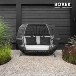 Großes Borek Tagesbett Aus Aluminium Und Ardenza Mit Dach - Nido Gartenbett -Gartentis Verkaufe grosses borek tagesbett aus aluminium und ardenza mit dach nido gartenbett3