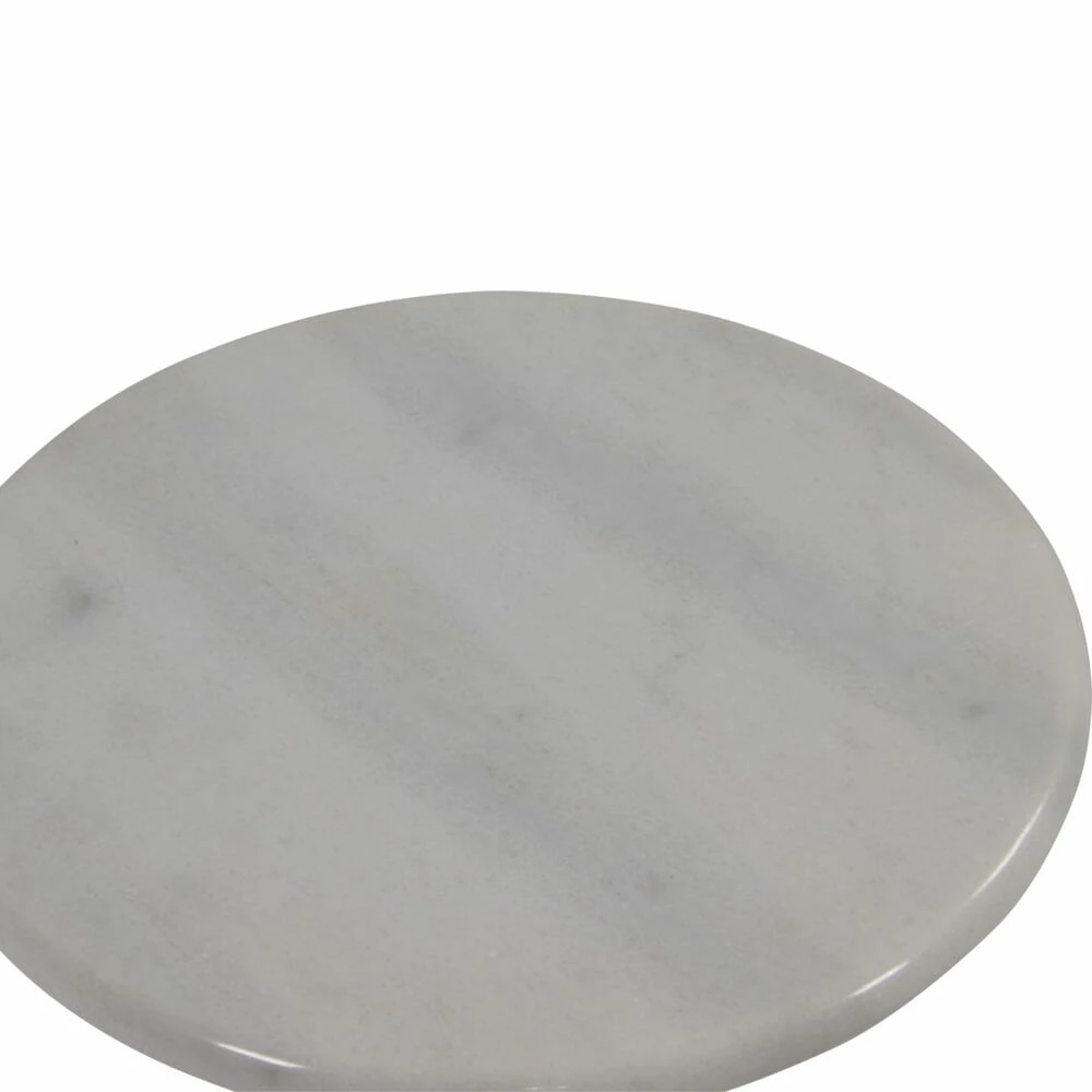 Gußeisen Beistelltisch Mit Weißer Marmorplatte - Beistelltisch Audra 4 Gußeisen Beistelltisch Mit Weißer Marmorplatte - Beistelltisch Audra – Bild 2