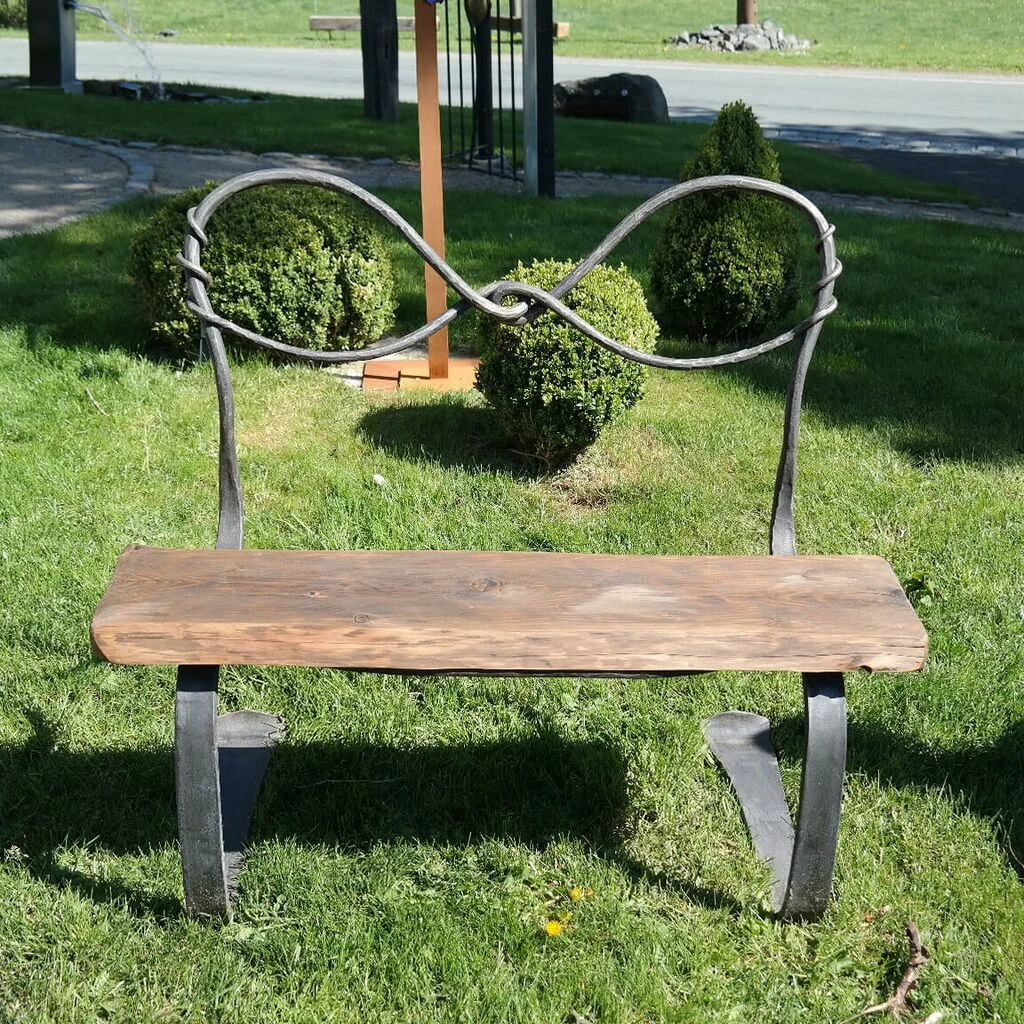 Handgeschmiedete Gartenbank Für 2 Personen Mit Holz - Panca Di Coppia 5 Handgeschmiedete Gartenbank Für 2 Personen Mit Holz - Panca Di Coppia – Bild 3