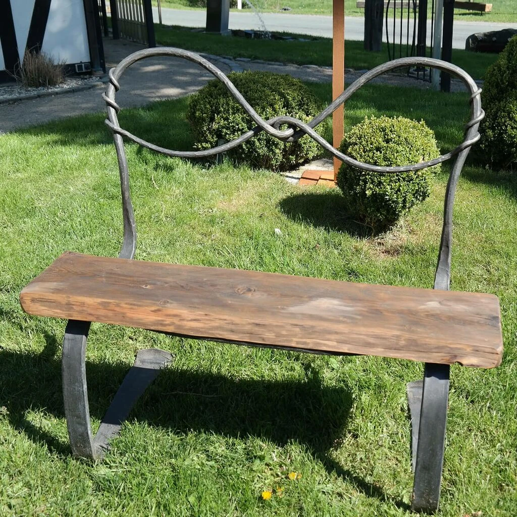 Handgeschmiedete Gartenbank Für 2 Personen Mit Holz - Panca Di Coppia 6 Handgeschmiedete Gartenbank Für 2 Personen Mit Holz - Panca Di Coppia – Bild 4